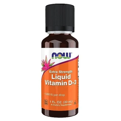 Image of Now Foods, Liquid Vitamin D3, 1.000IU, 30ml, D Drops from Lanolin, SOYA Free, Gluten Non GMO