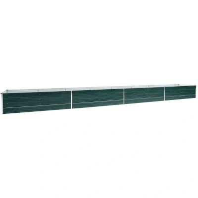 Image of vidaXL Garden Raised Bed 600x45cm Rectangular Galvanised Steel Planter for Outdoor Gardening Green Spacious Plant Pot
