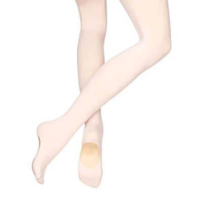 Image of Silky Pink High Performance Convertible Ballet Tights Age 7 9