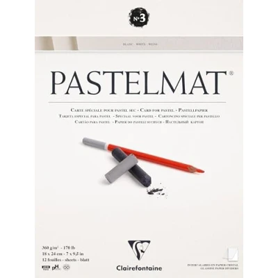 Image of Clairefontaine Pastelmat Pad White 360g 18x24cm 12 sheets