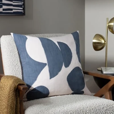 Image of Hoem Meta Square Abstract Feather Filled Cushion