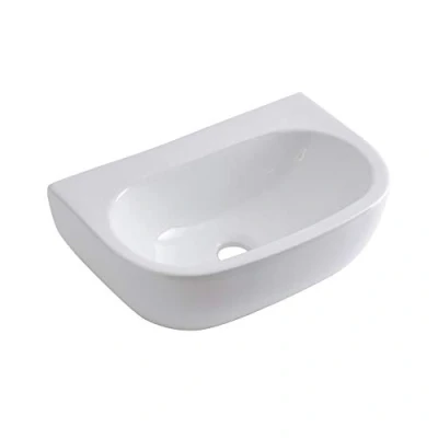 Image of Milano Mellor White Oval Countertop Wall Mounted Bathroom Basin Sink 420mm x 290mm