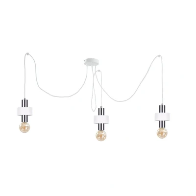 Image of Unica Cluster Pendant Ceiling Light White, Silver, 3x E27