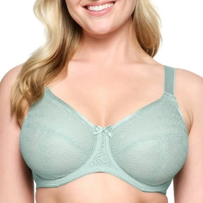 Image of Glamorise Full Figure Plus Size Lace Comfort Wonderwire Bra Underwire #9855 Black