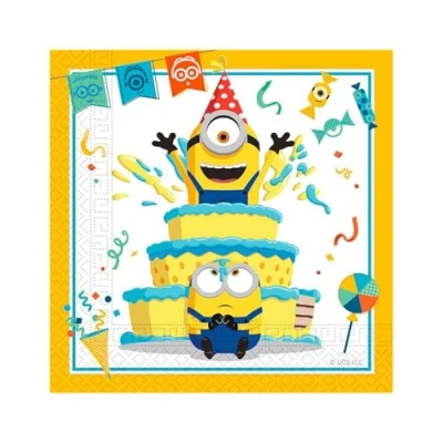 Image of Procos Folat Minions Napkins 33 x cm 20 Pieces, 92136P, Multi Coloured