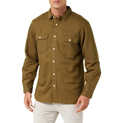 Image of Levi&#039;s Men&#039;s Jackson Worker Shirt Brown Garment Dye (Brown) S