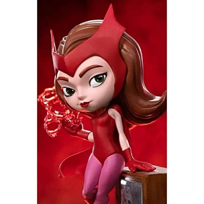 Image of IRON STUDIO MARCAS55321 MC WandaVision Wanda IronStuidos Minico Figurine, Black, 7 in (H) x 5.5 (W) 5.9 (D)