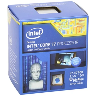 Image of Intel Core i7 4770K Quad Retail CPU (Socket 1150, 3.50GHz, 8MB, Haswell, 84W, Graphics, BX80646I74770K, 4th Generation Core, Turbo Boost Technology 2.0) (Renewed)