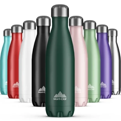 Image of Mont Clair Stainless Steel Water Bottle, Vacuum Insulated + BPA Free, 12h Hot &amp; 24h Cold Drinks Metal Bottle 750ml Leakproof, Ideal for Adult, Kids, Running Green