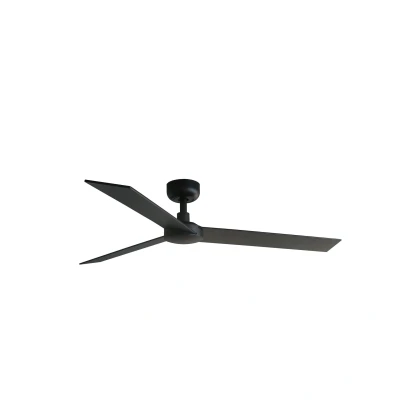 Image of Rudder Large 3 Blade Ceiling Fan Matt Black, Walnut Wiz Smart System
