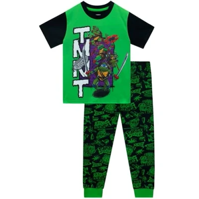 Image of Teenage Mutant Ninja Turtles Pyjamas Boys Short Sleeve TMNT For Kids Green 10 11 Years
