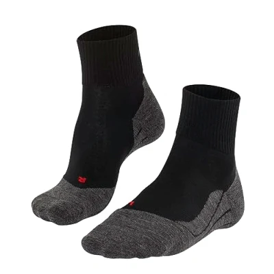 Image of FALKE Women&#039;s TK5 Wander Wool Short W SSO Warm Thin Anti Blister 1 Pair Hiking Socks, Black (Black Mix 3010), 5.5 6.5