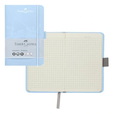Image of Faber Castell 44359 Notebook DIN A6 Sky Blue, Squared, 100 g/m², 194 Pages FSC Mix Paper, 90 x 140 mm