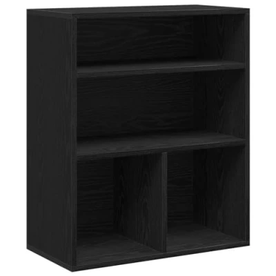 Image of vidaXL Black Engineered Wood Book Cabinet/Shelving Unit 60x30x71.5cm Living Room/Office Organizer