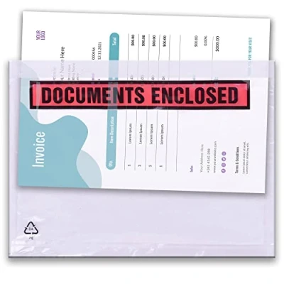 Image of Triplast 100 x A4 Printed Document Enclosed Wallet (328 230 mm) Peel &amp; Seal Clear Plastic Envelopes/Sleeves/Pockets/Wallets Attach Invoices, Packing Lists Delivery Notes to Parcels