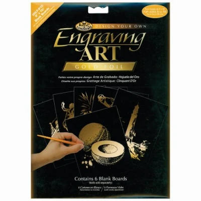 Image of Royal &amp; Langnickel Engraving Art Gold 8 x 10 inch Blank Board (Pack of 6)