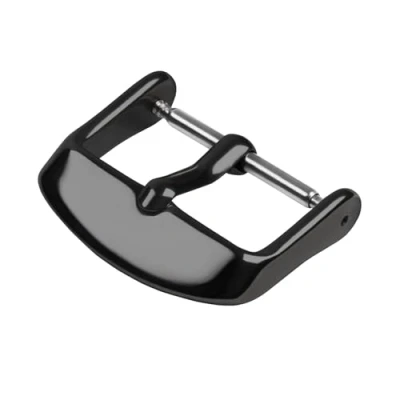 Image of Archer Watch Straps Stainless Steel PVD Replacement Buckle (Polished Black, 22mm)