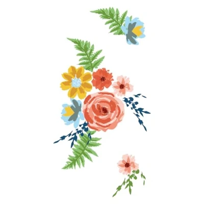Image of Sizzix Layered Clear Stamps Set Painted Florals, Multicolor, One Size