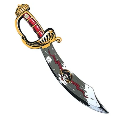 Image of Liontouch Pirate Sabre Captain Cross Pretend Play Foam Toy For Boy Toddlers with Skull Motive Safe Cutlass Like Sword Sailing the Caribbeans Ideal Accessory Dress Up &amp; Costumes