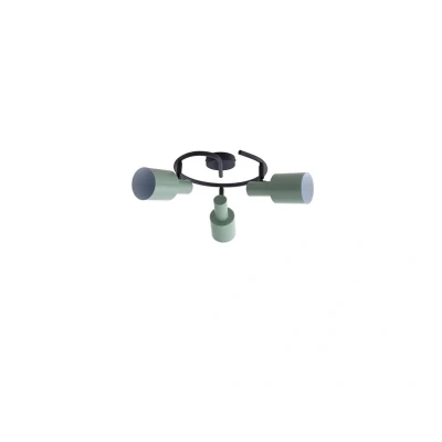Image of Lindby downlight Ovelia, green/black, 3 bulb, iron