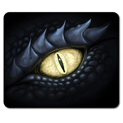 Image of Destination Vinyl ltd Black Dragon Eye Mouse Mat Pad Gaming Game Dragons Computer #8799