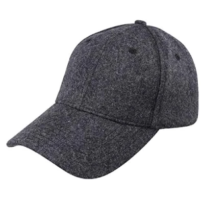 Image of Gisdanchz Winter Wool Woolen Xl Large Mens Plain Baseball Cap Hat for Men Women Dark Gray