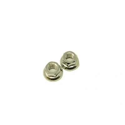 Image of PAIR BIKE CYCLE MTB CHROME TRACK WHEEL NUTS WITH INTEGRATED WASHER 4 sizes PICK YOUR SIZE (5/16 26 TPI)