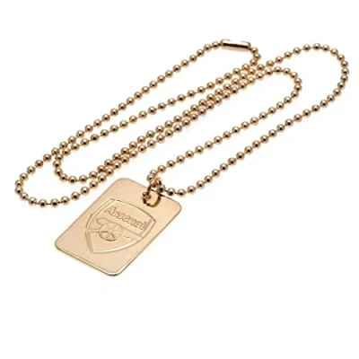 Image of Arsenal F.C. Gold Plated Dog Tag &amp; Chain