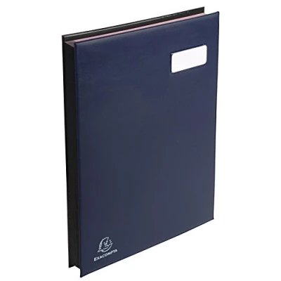 Image of Exacompta Ref 654729E Excellence Signature Book 240 x 320mm in Size, Suitable for A4 Documents, Expanding Spine, Polypropylene, 24 Compartments French Blue