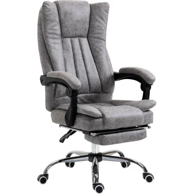 Image of Vinsetto Executive Office Chair Computer Swivel for Home with Arm, Footrest, Grey