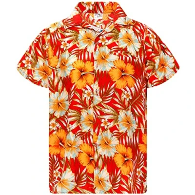 Image of King Kameha Funky Hawaiian Shirt, Men, Short Sleeve, Mono Flowers, Black Turquoise, XS