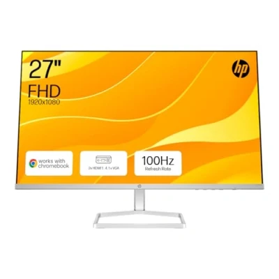 Image of HP Series 5 27 Monitor FHD IPS Display 100 Hz Refresh Rate 99% sRGB 300 Nits Brightness 1500:1 Contrast Ratio Adjustable Tilt Works with Chromebook 2 HDMI 1.4, 1 VGA White 527sw