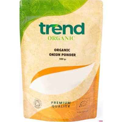 Image of Trend Organic Onion Powder, Versatile Seasoning with Unique Flavour, Ideal for Cooking and Baking, Certified Organic, Vegan, Non GMO, No Additives Preservatives, Raw, 500g