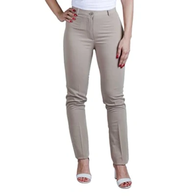 Image of Women&#039;s Trousers with Solid Print. Skinny Mid Waist Elegant Pants Suitable for Work, Office, Waitress, Clerk. (93% Polyester 7% Elastane)