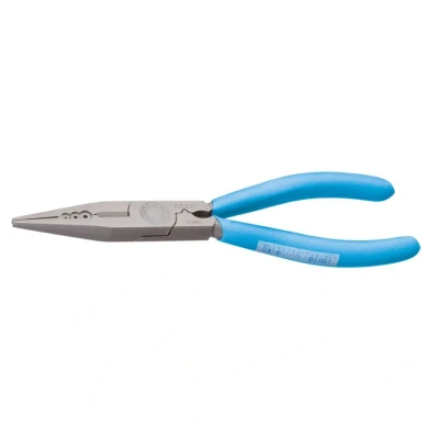 Image of GEDORE Combination pliers for cutting/stripping/crimping, Toothed, Straight, Non slip handles, Length 180 mm, 8133 TL