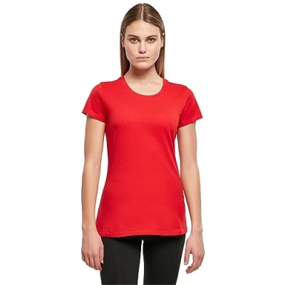 Image of Build Your Brand Women&#039;s Ladies Basic Tee T Shirt, Cityred, XL