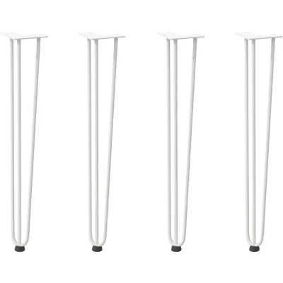 Image of vidaXL hairpin table legs 4 pcs 72 cm solid steel in white with adjustable foot levelers for coffee tables modern design