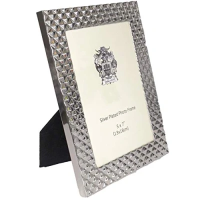 Image of Mano The Witney Silver Plated Photo Frame Crisscross Design 5 x 7 inch (13 18 cm)