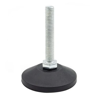 Image of Enkotrade Set of 4 Adjustable Feet M8 x 40 mm with Galvanised Screw and Rotating Plastic Plate Diameter Adjusting Glide