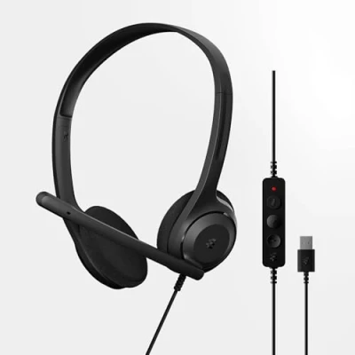 Image of EPOS C1 Professional Business Headset with USB A Interface, Superior Noise Cancelling Microphone, Chrome Certification Comfortable Fit, Durability, Connect Integration