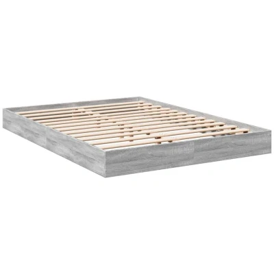 Image of vidaXL Bed Frame without Mattress Grey Sonoma 140x200 cm Engineered Wood