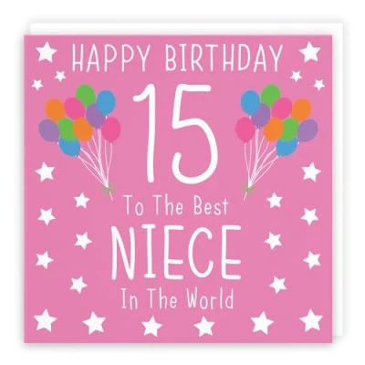 Image of Hunts England Niece 15th Birthday Card Happy 15 To The Best In World Iconic Collection Fun