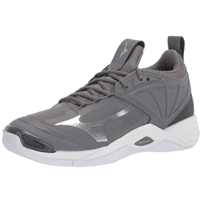 Image of Mizuno Women&#039;s Wave Momentum 2 Volleyball Shoe, Grey, 8 UK