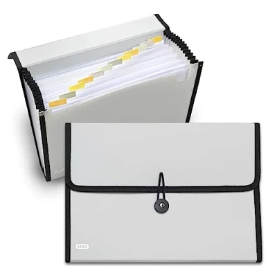 Image of Elba Document Folder A4 Expanding File Light Grey