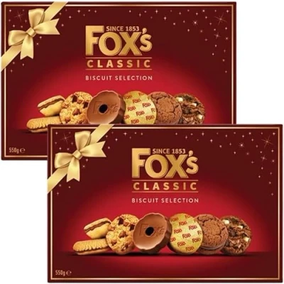Image of FOX S CLASSIC Biscuit Selection Gift Box 550g (Pack of 2) Christmas Selection, Foxs Giant Luxury Biscuits Set, Pack