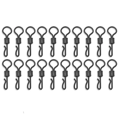 Image of Bank Tackle Size 8 Big Eye Quick Change Swivels Carp Fishing Terminal (x 20 Pack)