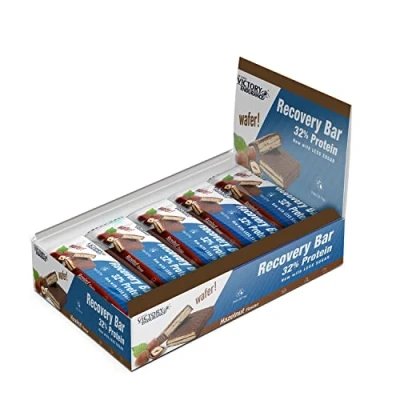 Image of Victory Endurance Recovery Bar Hazelnut Flavour. (12x50g) Chocolate Coated Wafer for Post Training with 32% Proteins