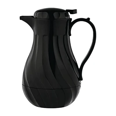 Image of Olympia Insulated Swirl Jug in Black with Screw ?ap Plastic 2 LTR 70 Oz