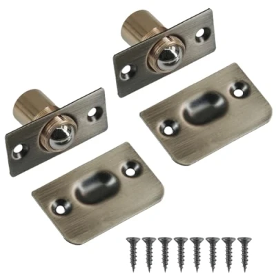 Image of 2 Pack Ball Door Catches for Internal Doors, Adjustable Roller Spring Bearing Latches Closet,Wardrobe Door,Cabinet Cupboard (Green Bronze)
