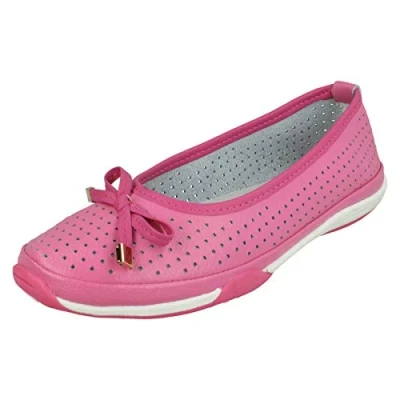 Image of Down To Earth Ladies Casual Shoes F80507 Fuchsia Leather UK Size 5 EU 38 US 7